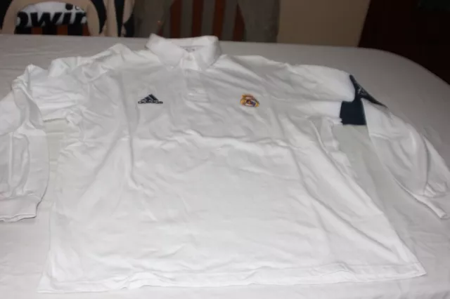 Polo Ufficiali Cotone Real Madrid Marca Adidas Taglia L Dorsale 7 Raul Tuo Firma
