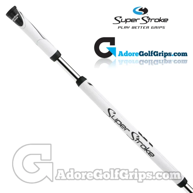 NEW - SuperStroke ZENERGY Tour 1.0 2 Piece Broomstick Putter Grip - White + Tape