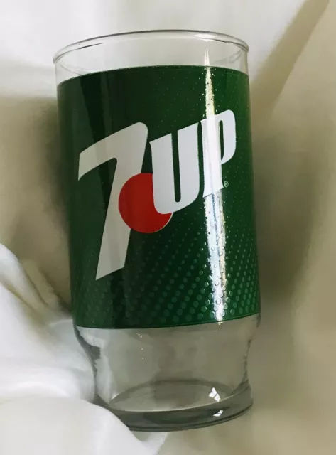 7-Up Soda Vintage 1970's Bubbles Footed Drinking Glass Tumbler
