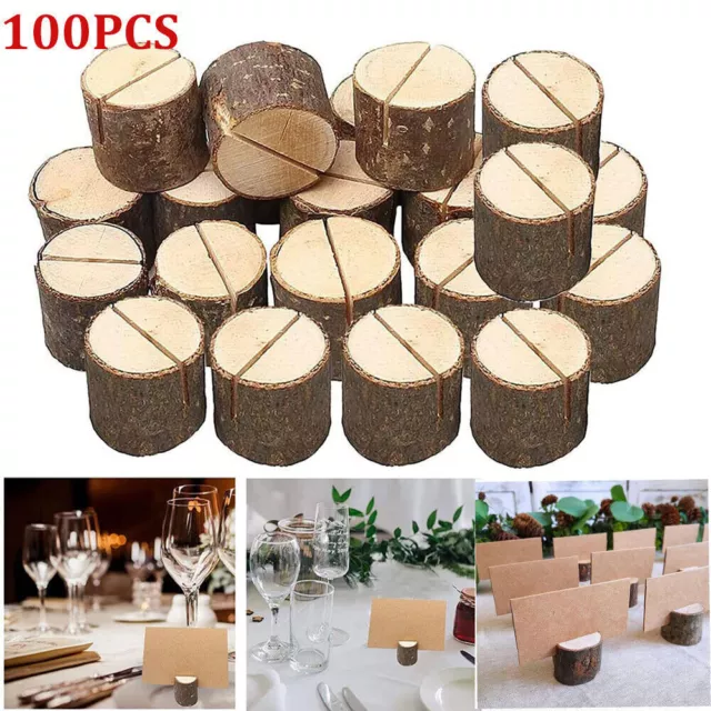 100 Wooden Table Name Place Card Holder Rustic Wedding Menu Party Table Decor