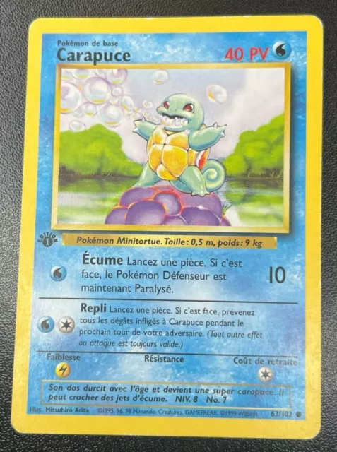 Carapuce 63/102 Set de base edition 1 Wizards FR Carte pokémon JCC bon etat