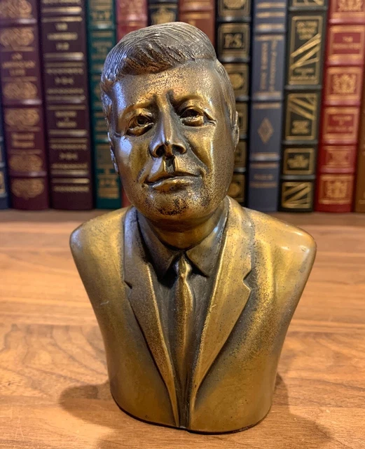 VINTAGE JOHN F. KENNEDY (JFK) Bust Sculpture / Bookend James