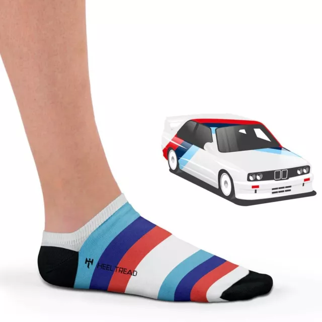 HEEL TREAD Socken im Design "E30 M-Tech" Sneaker / Low - Gr. 41-46 - Auto Race