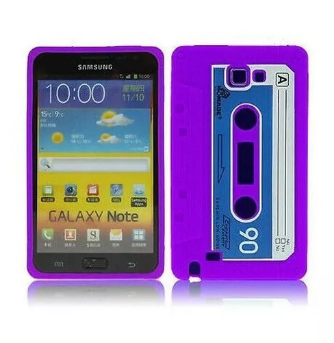 Cover Custodia Samsung Silicone Galaxy Note i9220 N7000 Cassetta K7 Viola