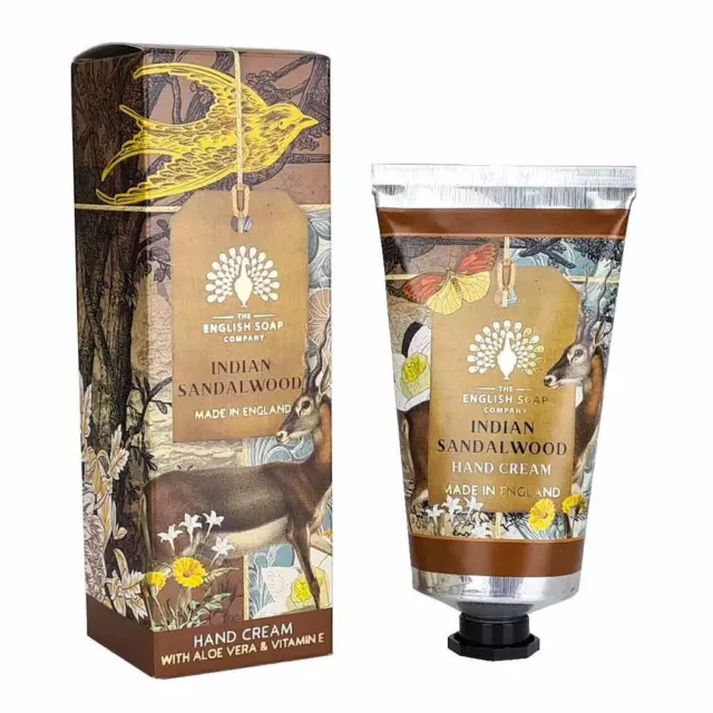 English Soap Company Indian Sandalwood Scented Luxury Hand Cream Tube 75ml