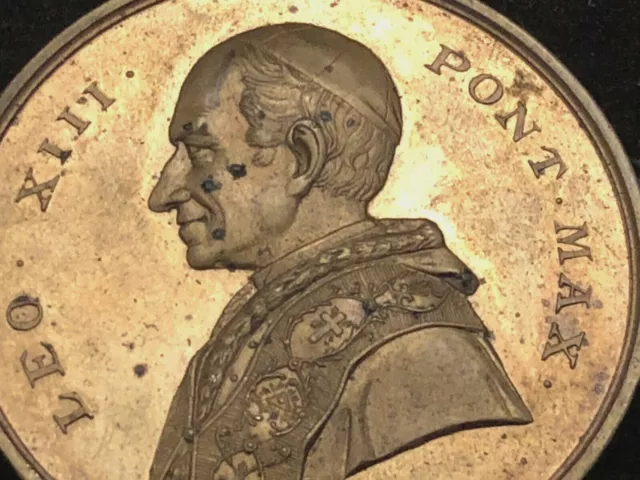 Médaille Papale LEO XIII PONT MAX ROMAE & VATICAN & PAPE & Prière & Bronze