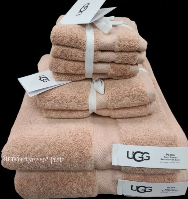 8PC UGG PASHA Bath Hand Washcloth Rose Cloud (Blush Colored) PLUSH Towel  Set New $112.00 - PicClick