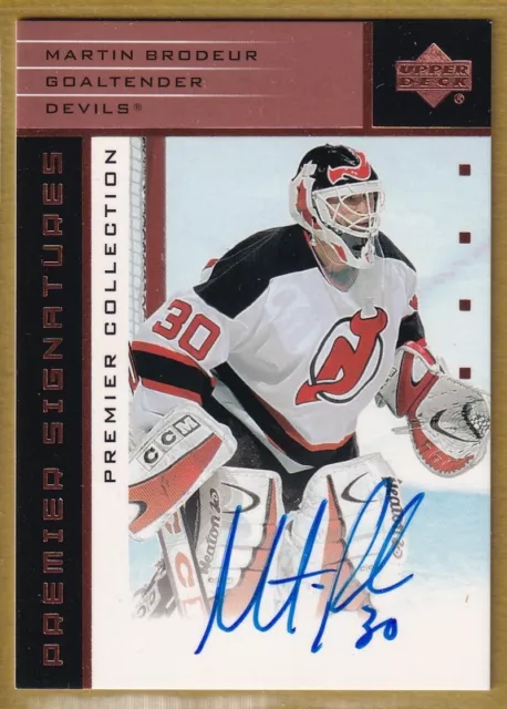 2002-03 UD Premier Collection Signatures Bronze #SMB Martin Brodeur AUTO SP