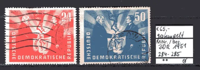 DDR 1951 Deutsch-polnische Freundschaft MiNr. 284 - 285 gestempelt
