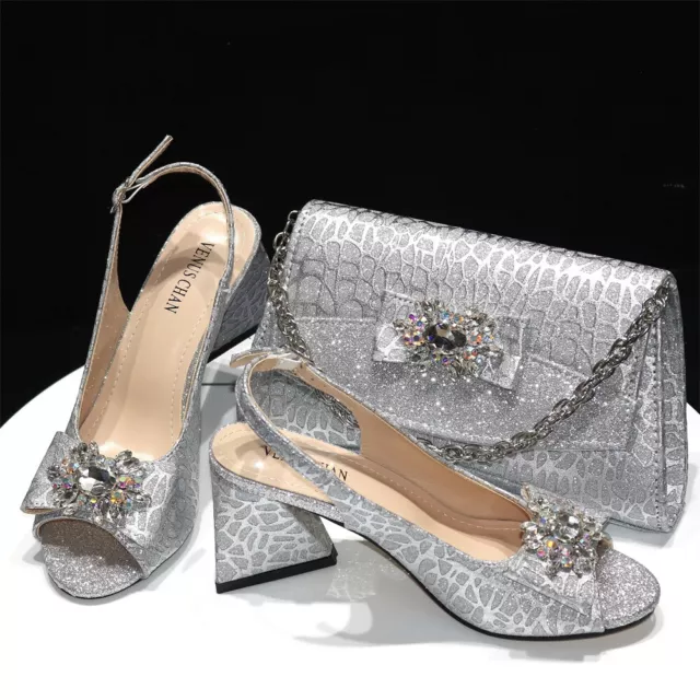 Latest Design Shoes And Bag Set Sandals Italian With Matching Bag Party Shoes