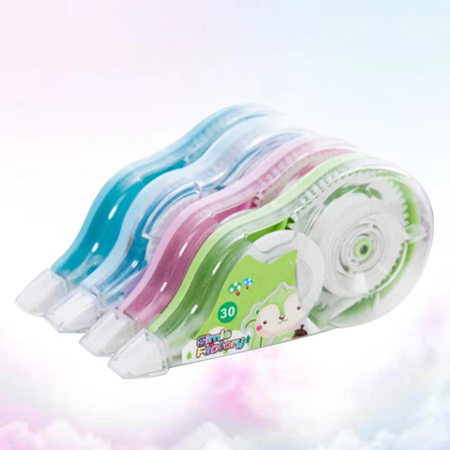 4 PCs puntos adhesivos de doble cara Stick Roller - Casetes correctivos Útiles