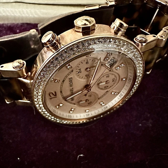 Michael Kors Parker Rose Gold Tone Tortoiseshell Wristwatch - REF MK5538