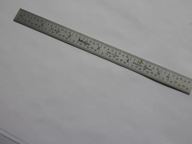 Mitutoyo 6" Stainless Steel Rule No. 182-201 pre-owned