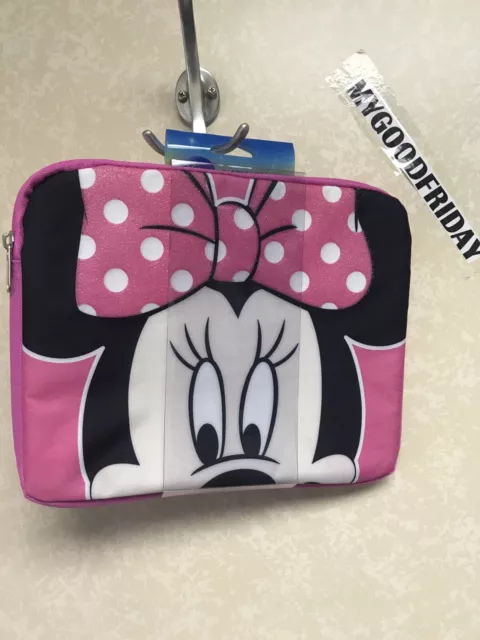 Disney Minnie Mouse Padded Media Case Cover Sleeve Zipper Pink 8"x10"x1"