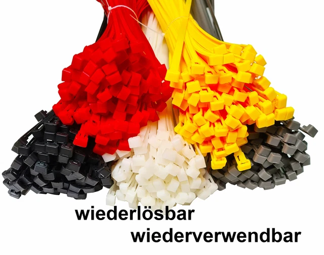 Kabelbinder wiederlösbar wiederverwendbar UV stabil Nylon verschiedene Größen