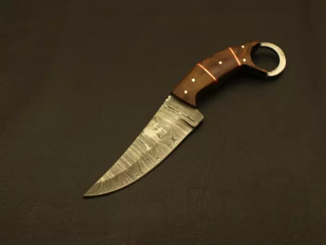 Custom Hand Forged Damascus Steel Hunting Knife Full Tang Karambit knife