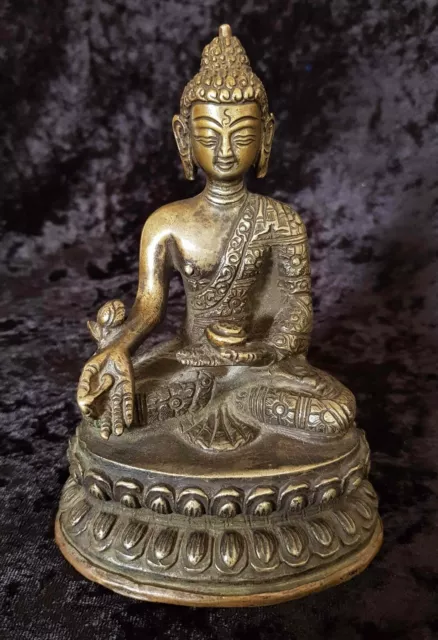 Ancien Bouddha, Original 19ème Jdt., du Tibet (15 cm) avec dissolution de collection.