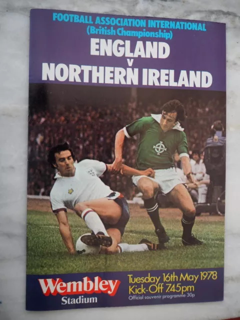 Football Programme England V Northern  Ireland 1978 British Championship