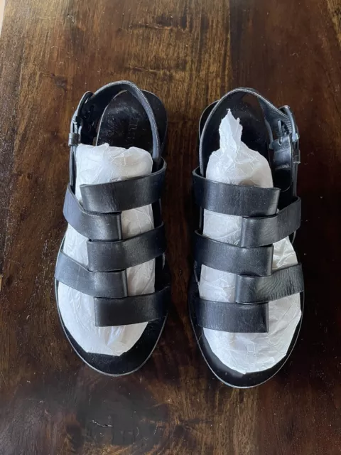 Jil Sander Black Leather Sandals 6.5