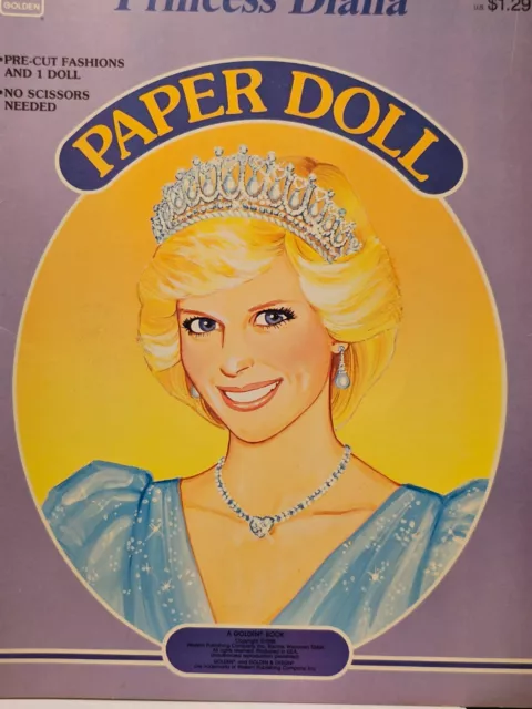 VINTAGE ORIGINAL PRINCESS Diana Paper Doll Book 1985 Uncut By Golden ...