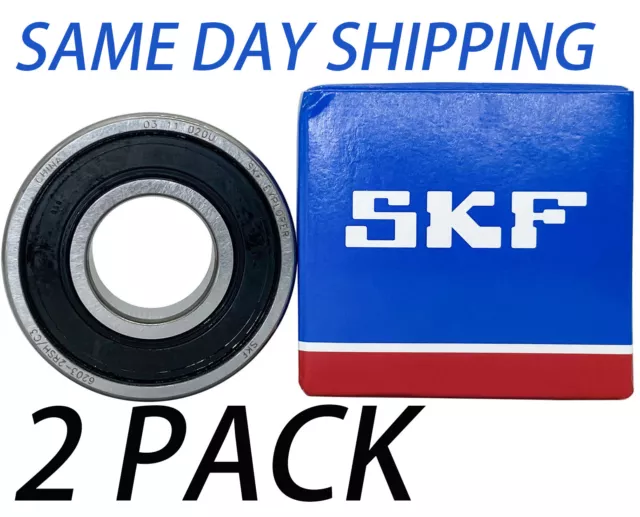 2PACK 6203-2RS C3 SKF Brand rubber seals bearing 6203-rs ball bearings 6203 rs