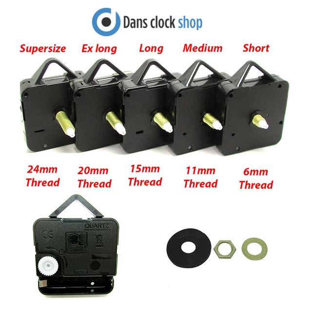 NEW REPLACEMENT QUARTZ Clock Movement Mechanism Motor & Fittings DIY