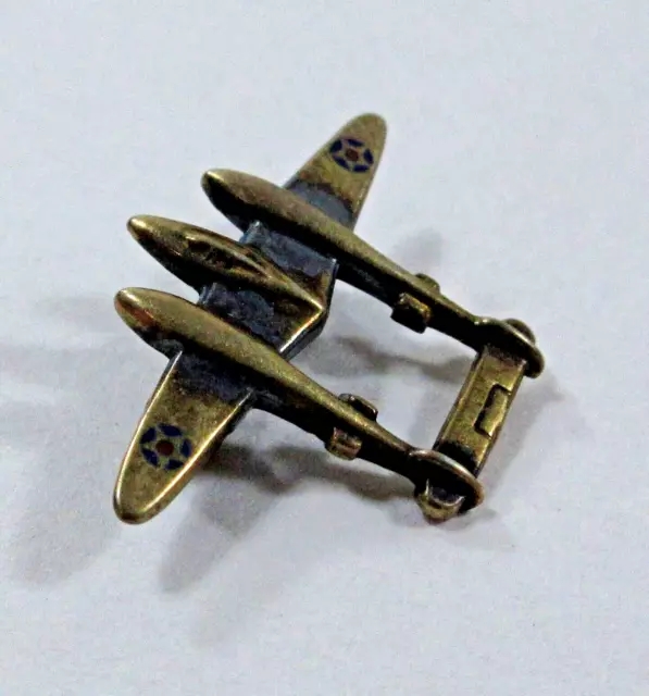 WWII US Army Air Corps Sweetheart Jewelry Pin Lockheed P-38 Lightning Sterling