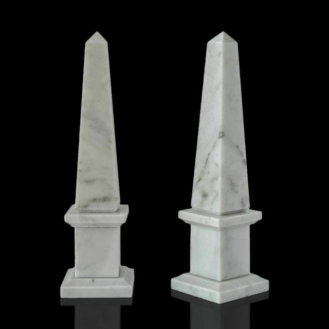 CARRARA WHITE ITALIAN Marble Obelisk Classic Home Classic Marble