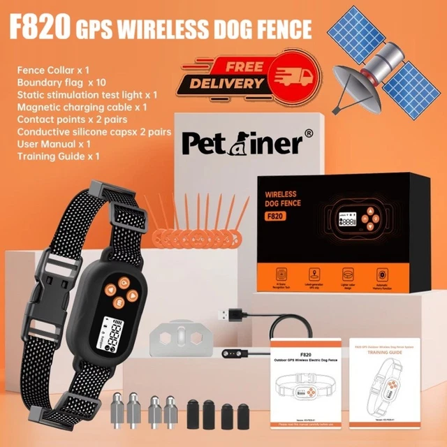 Collar GPS F820 Bark Doctor – Cerca Invisible Para Perro – Impermeable, Recargable, Con Vibración Y Estática
