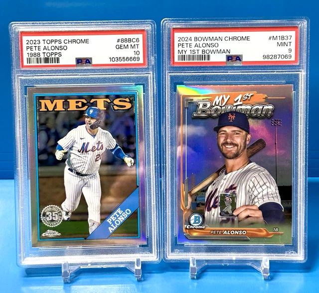 Pete Alonso Bowman Topps MLB PSA Pete Alonso [Black Refractor] #PP