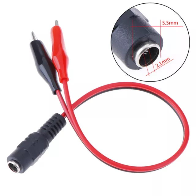 1 pz clip alligatore 12 V cavo di alimentazione filo di coccodrillo connettore tensione corrente continua a donna*/t