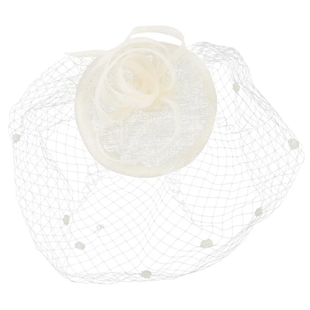 Cappello Sposa Bianco Donna Derby Matrimonio Cocktail Clip Capelli Fascinators