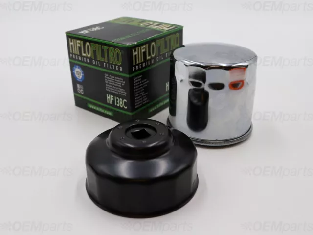 HiFlo Chrome Oil Filter And Oil Filter Wrench SUZUKI GSX 1400 (2002-2007)