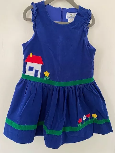Florence Eiseman Girl's Blue Corduroy Jumper / Sleeveless Dress Size 5