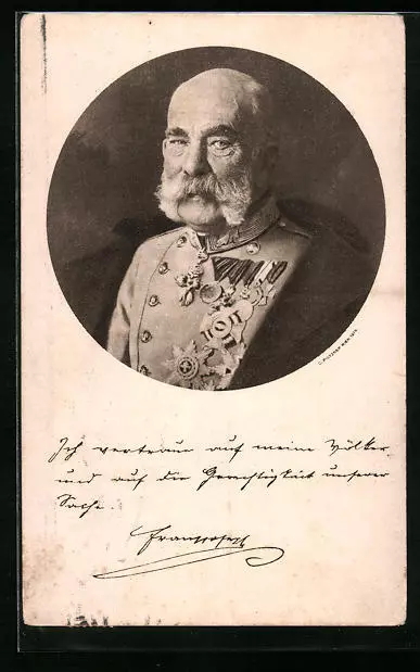 AK Kaiser Franz Josef I. von Österreich in Uniform mit vielen Orden