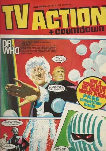 TV ACTION + Countdown - Issue 77 - August 5th 1972 DOCTOR WHO! THUNDERBIRDS! UFO