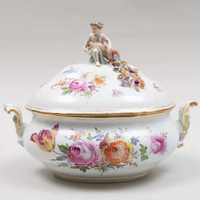 Meissen 18th Century Marcolini Porcelain Large Soup Tureen 11.5" x 14" x 8.5"