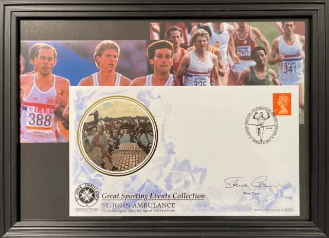 Steve Cram - Famous GB Athlete Framed Hand Signed First Day Cover 10' X 8' & COA