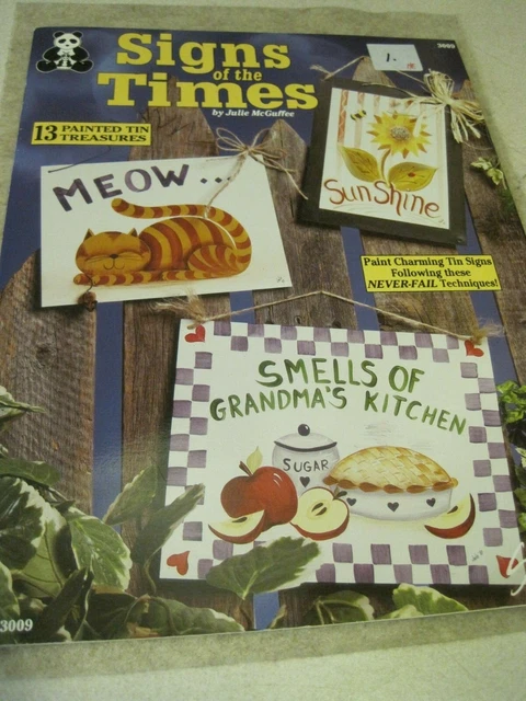 SIGNS of the TIMES 13 Tesoros de lata pintados Vintage Diseño de Libro Artesanal Originales