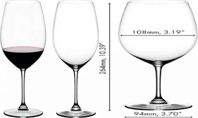 Riedel Glass Vinum XL Cabernet Sauvignon Set of 2 2 Count (Pack 1), Clear