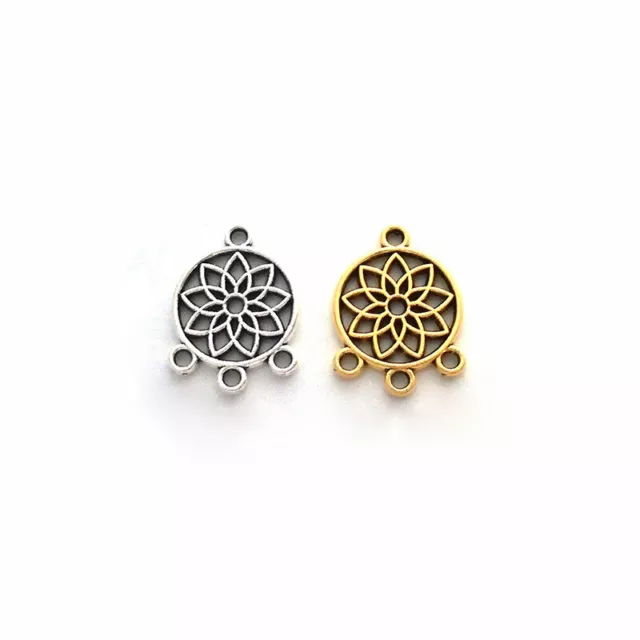 30Pcs Antique Silver Dream Catcher Connector Charms Pendants for Jewelry Making