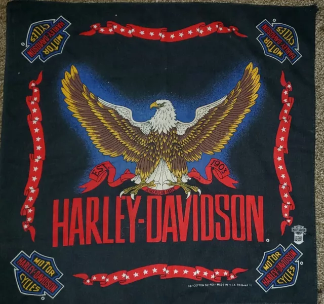 Vintage Harley-Davidson Bandana "Spread Winged Eagle"