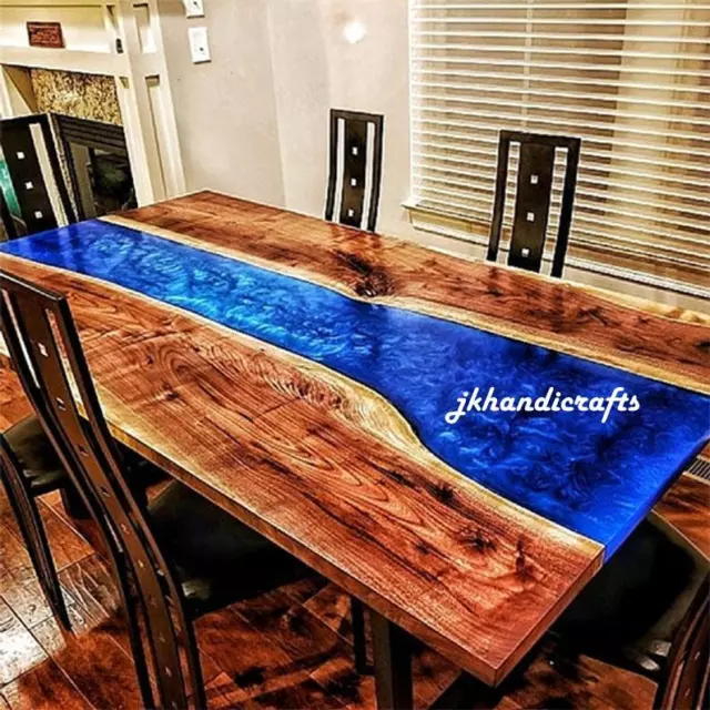 Epoxy Table Top Walnut Resin River Wooden Table Top Custom Order Dinning Room