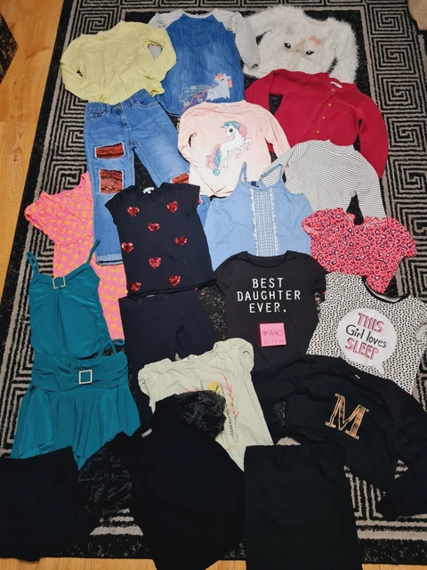 #A40💜 Huge Bundle Of Girls Clothes 6-7years NEXT GEORGE H&M M&S F&F GAP PRIMARK