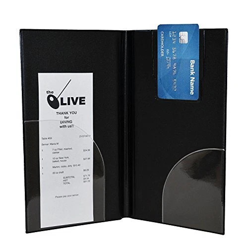 10pck JoeMenu Check Presenters- Guest Check Holder- 9"H x 5"W - Black