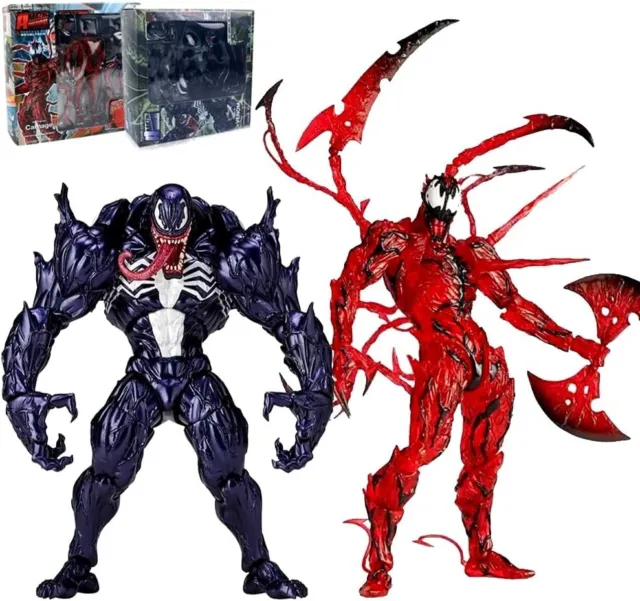 Venom Action Figure & Carnage Action Figure Set Spider Man Statue Model Toy Gift