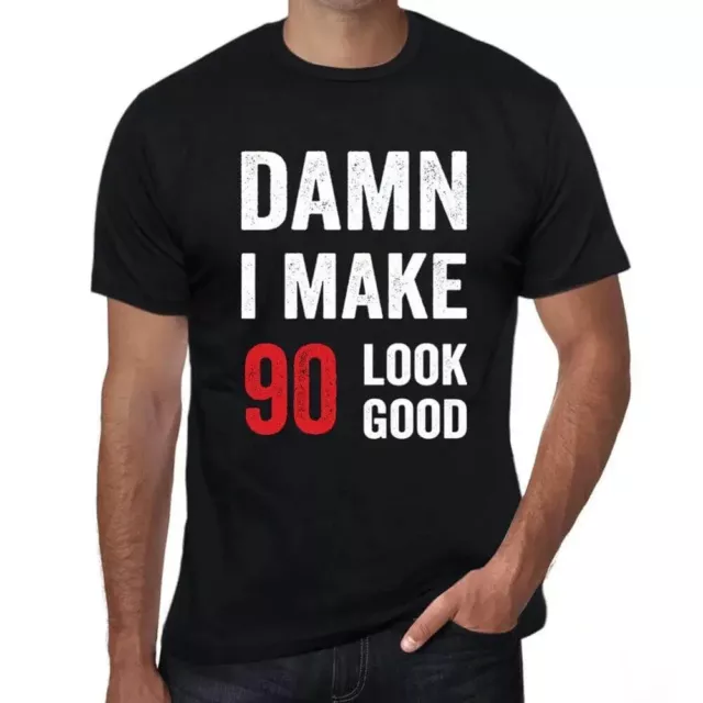 ULTRABASIC Homme Tee-Shirt Merde J'Ai L'Air D'Avoir 90 Ans Damn I Make 90 Look