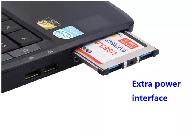 54mm Express Card Expresscard to 2 Port USB 3.0 Adapter for Laptop NEC Chip 3