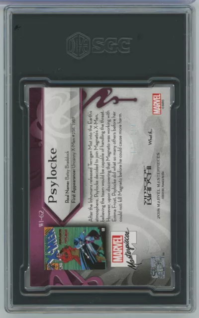 2018 Upper Deck Marvel Masterpieces What If Level 2 /999 Psylocke #WI-62 SGC 8! 2