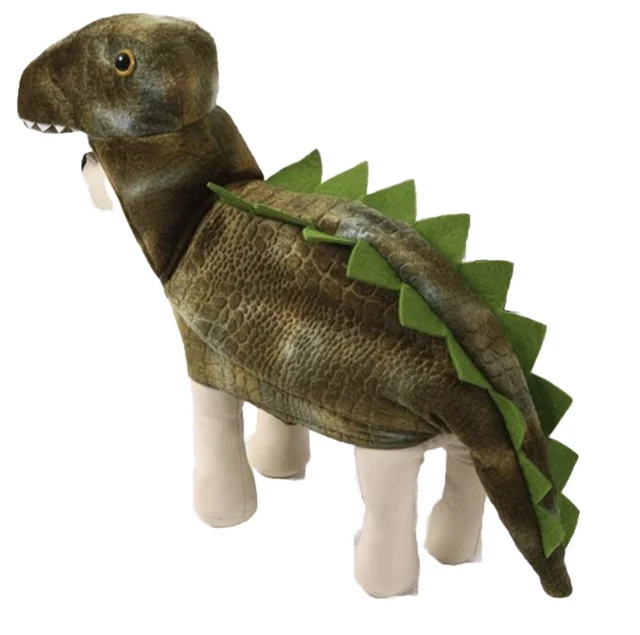 Peluche Verde Dinosauro Halloween Costume Vestito Cane Gatto S Piccolo Nuovo